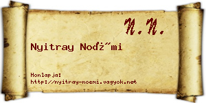Nyitray Noémi névjegykártya